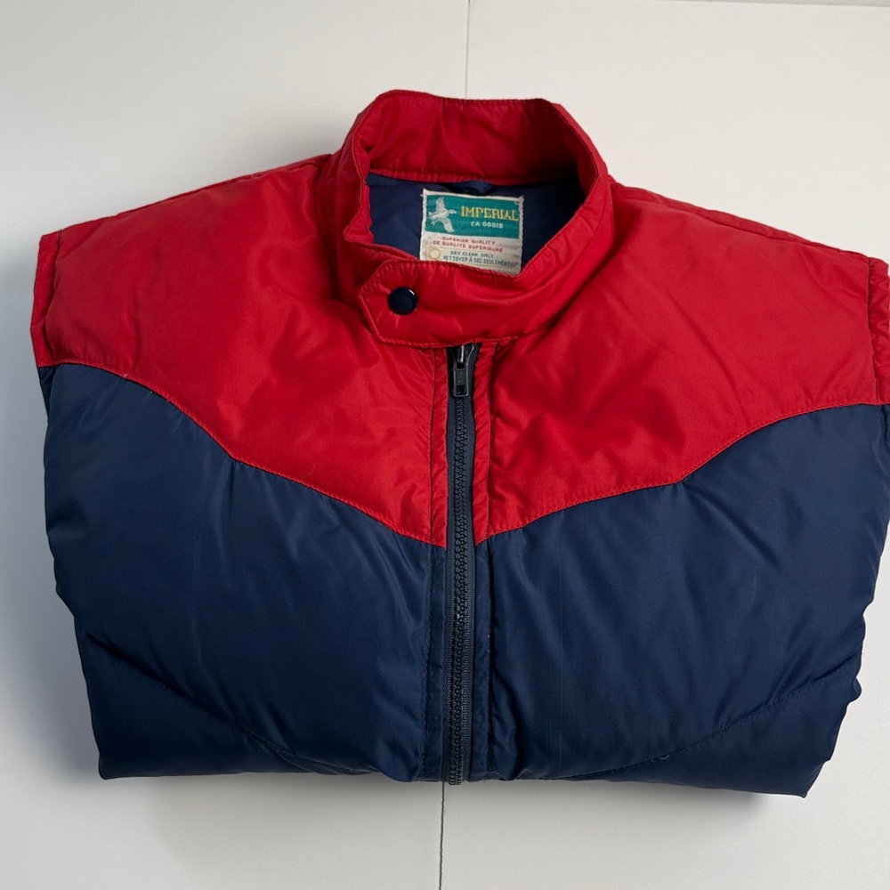 Mens Red and Blue Puffer Vest